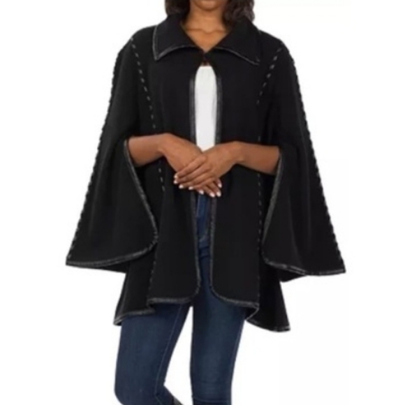 Patricia Nash Sweaters - Patricia Nash Sleeved Cape Poncho Plus Size